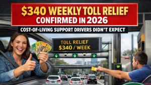 $340 Weekly Toll Relief Confirmed in 2026: Cost-of-Living Support Drivers Didn’t Expect