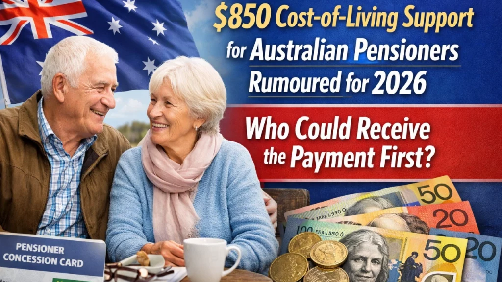 $850 Cost-of-Living Support for Australian Pensioners Rumoured for 2026 — Who Could Receive the Payment First