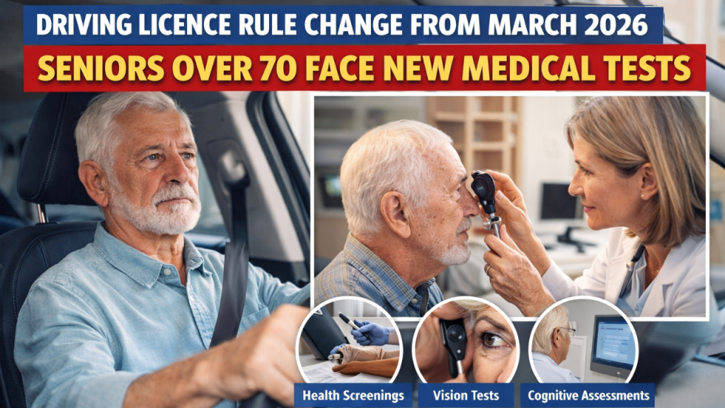 Driving Licence Rule Change From March 2026 – Seniors Over 70 Face New Medical Tests