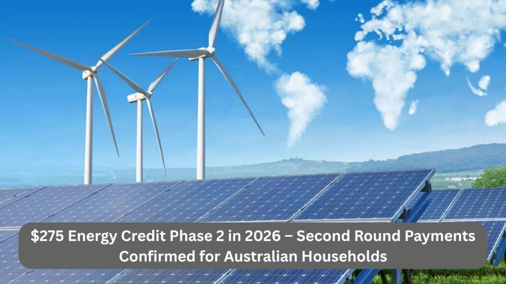 $275 Energy Credit Phase 2 in 2026 – Second Round Payments Confirmed for Australian Households